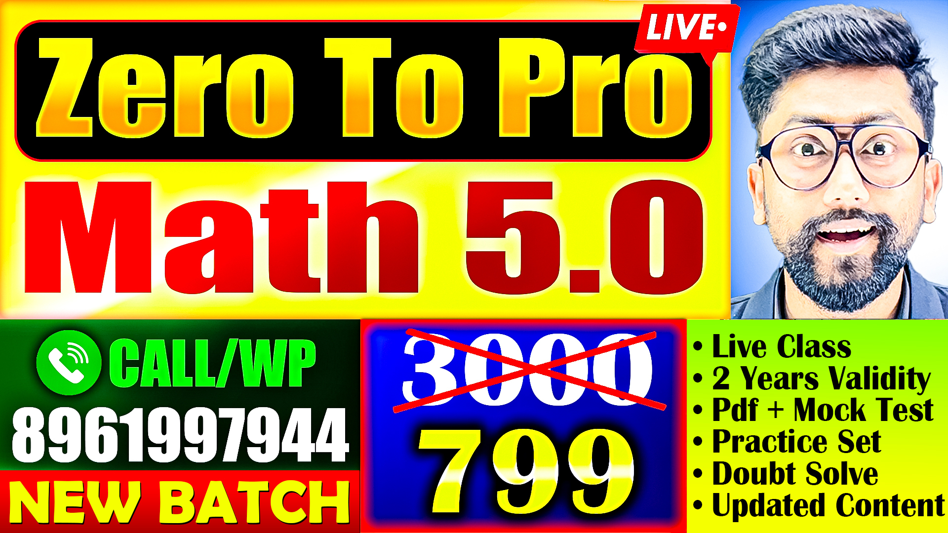 New ZERO TO PRO LIVE Math Batch 5.0 by SUJAN SIR | (Arithmetic+Advance) (PRE+MAINS) for All Competitive Exams | 100% Solutions With Short Tricks live
