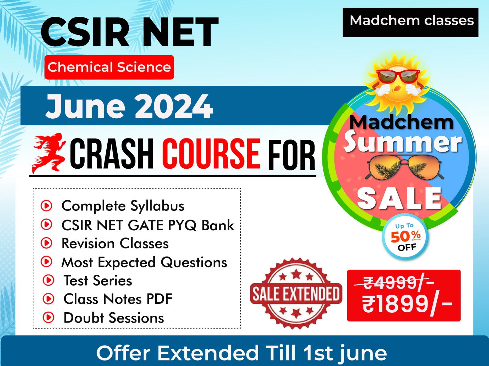 Crash Course CSIR NET June 2024 Chemistry