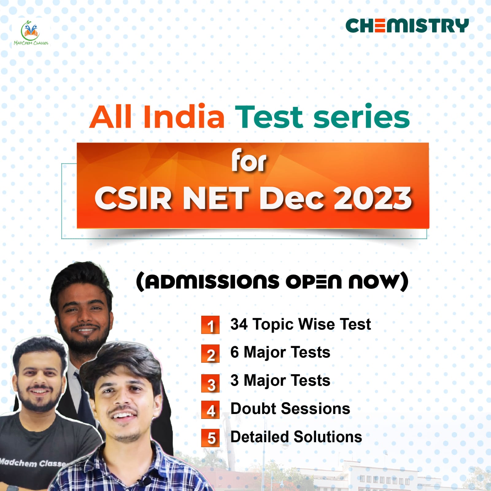 Test Series for CSIR NET Dec 2023 Chemistry