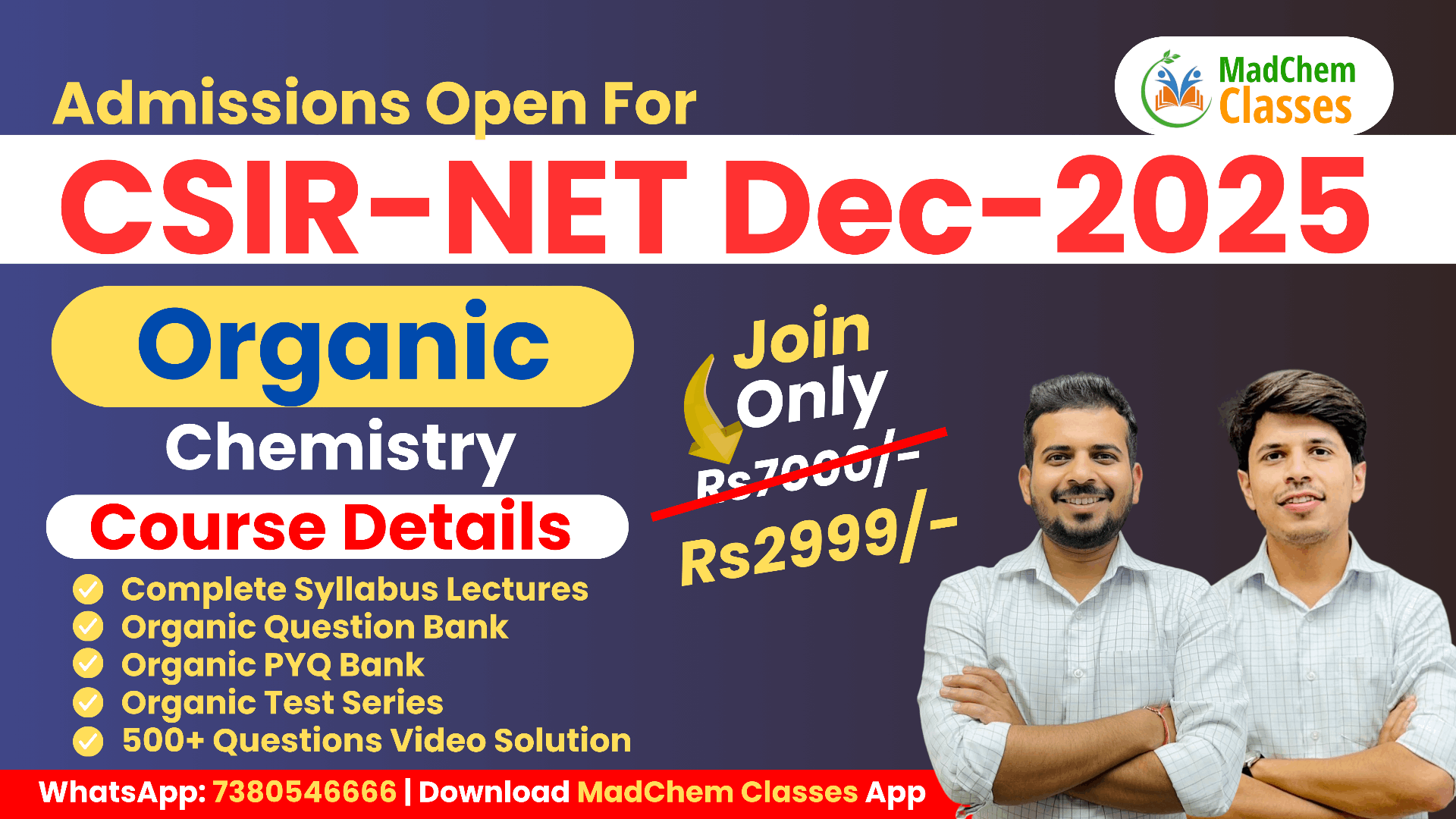Organic Chemistry for CSIR NET Chemical Science December 2025