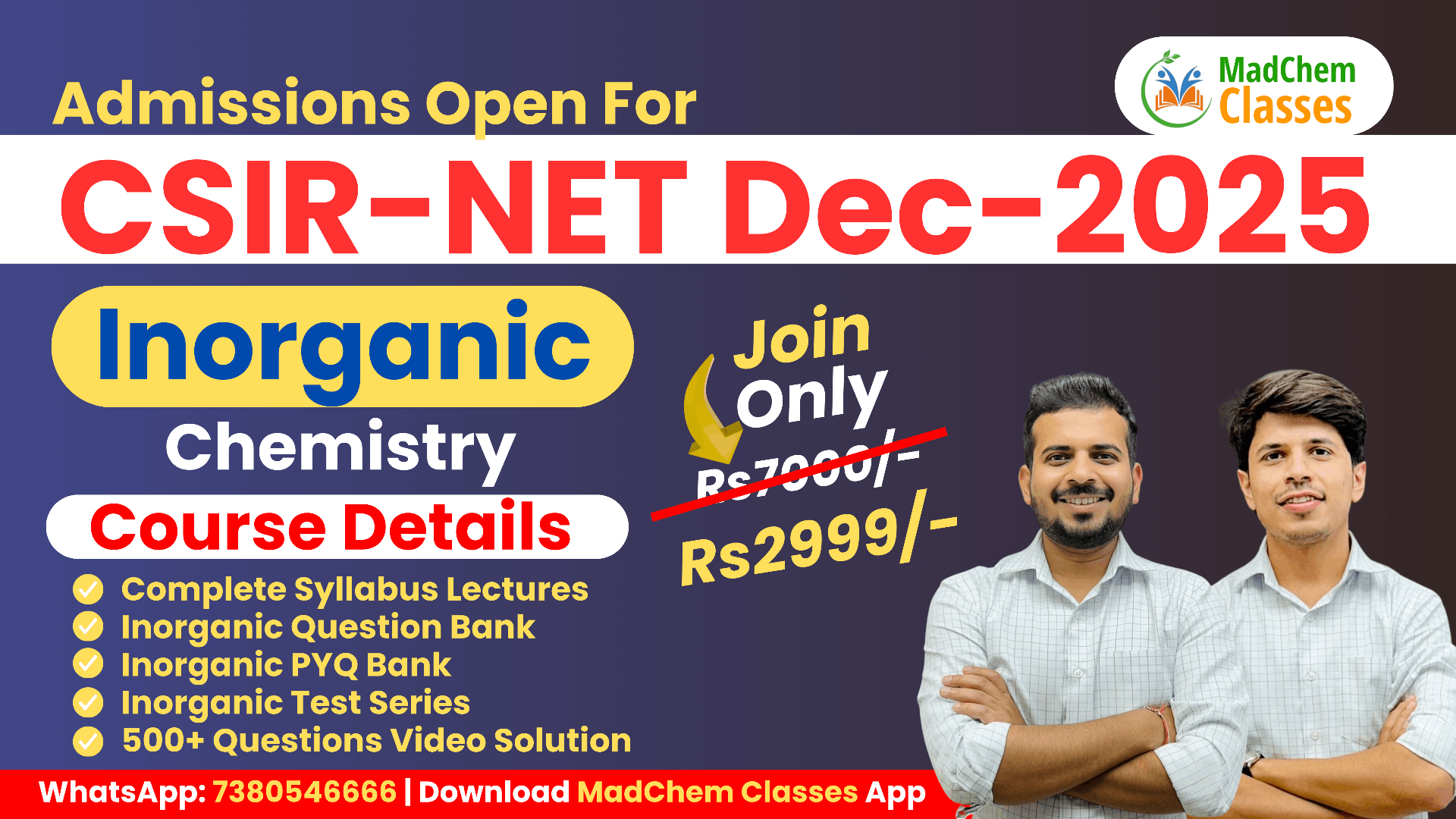 Inorganic Chemistry for CSIR NET Chemical Science December 2025
