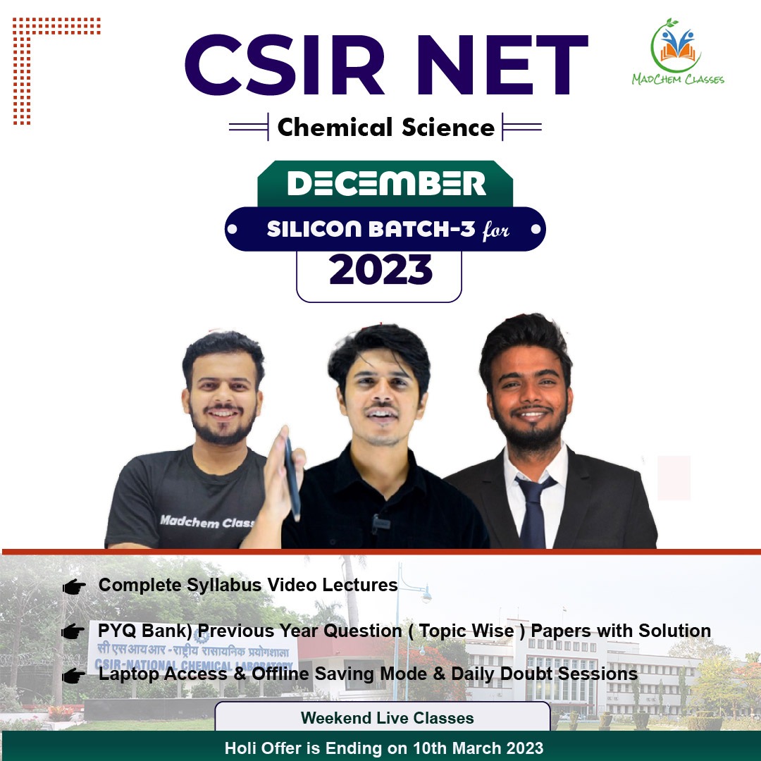 CSIR NET DEC 2023 Chemical Science (Silicon Batch-3)