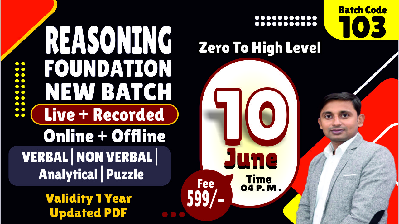 REASONING Spl | Complete Foundation {Live  Batch-103}