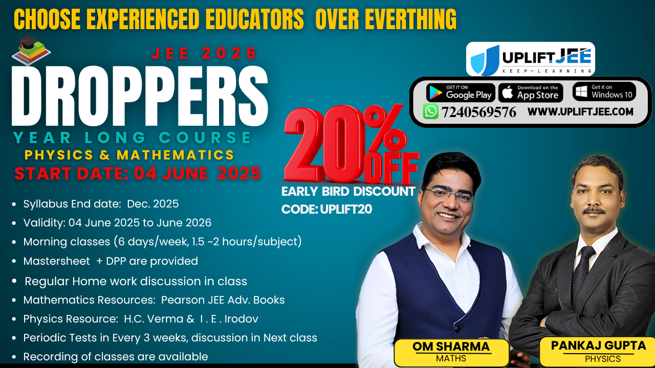 DROPPERS JEE MAIN & ADV. 2026 (Starts 04 June 2025)