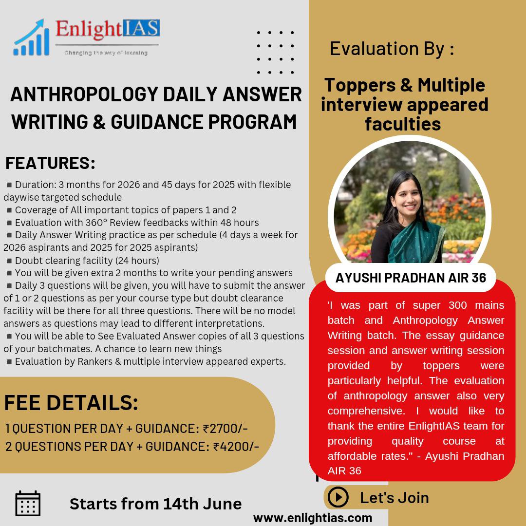 Anthropology Daily Answer Writing program 2 Question per day