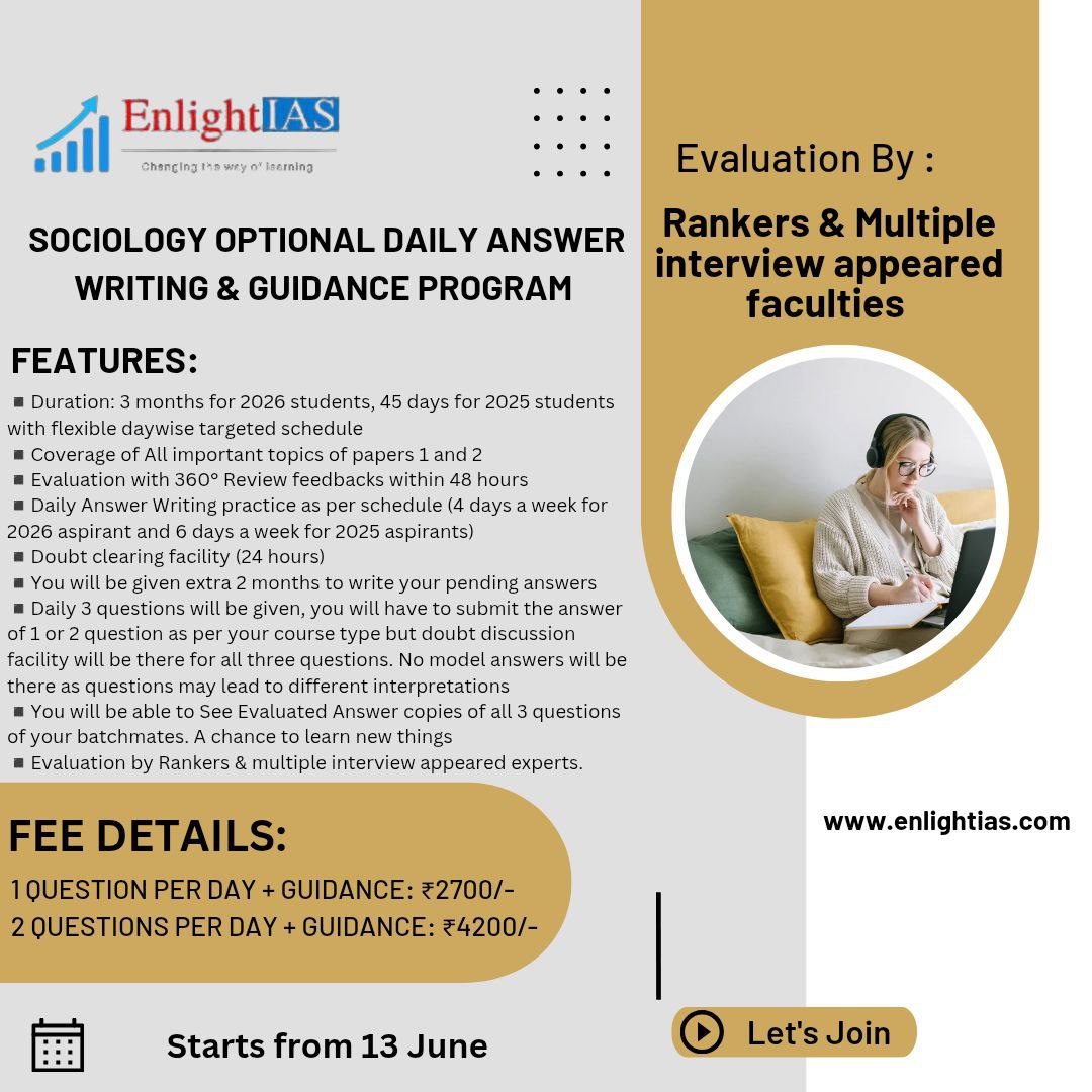 Sociology Daily Answer Writing Proghram 2 question per Day