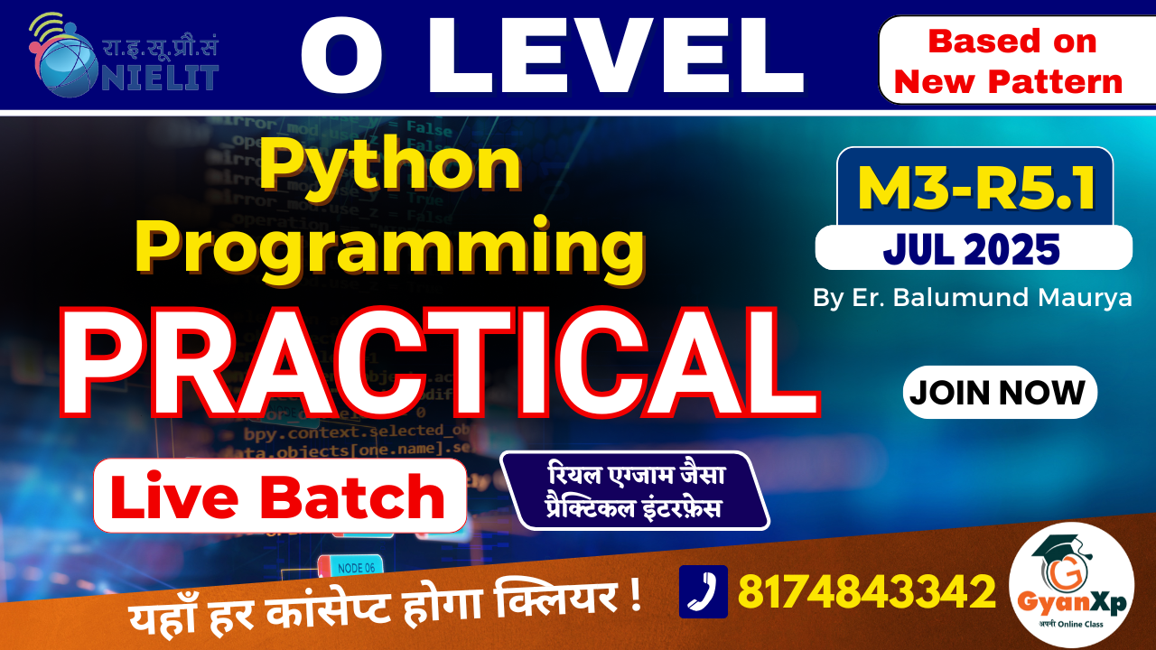 Python Programming (M3-R5.1) Practical Course JUL 2025