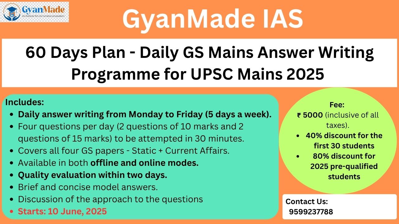 60 Days Plan - Daily GS Mains Answer Writing Programme for UPSC Mains 2025
