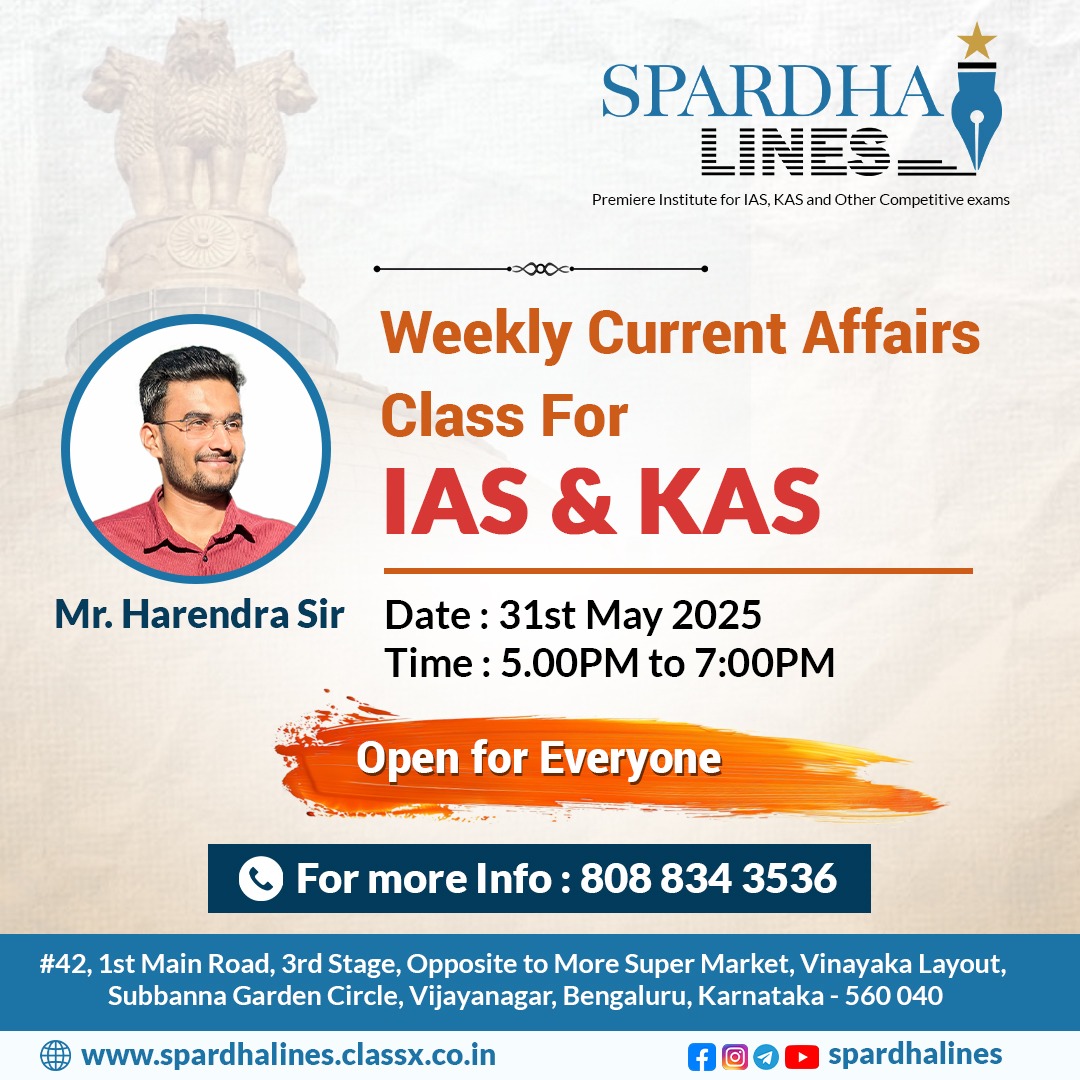Weekly Current Affairs Classes For IAS & KAS 2026