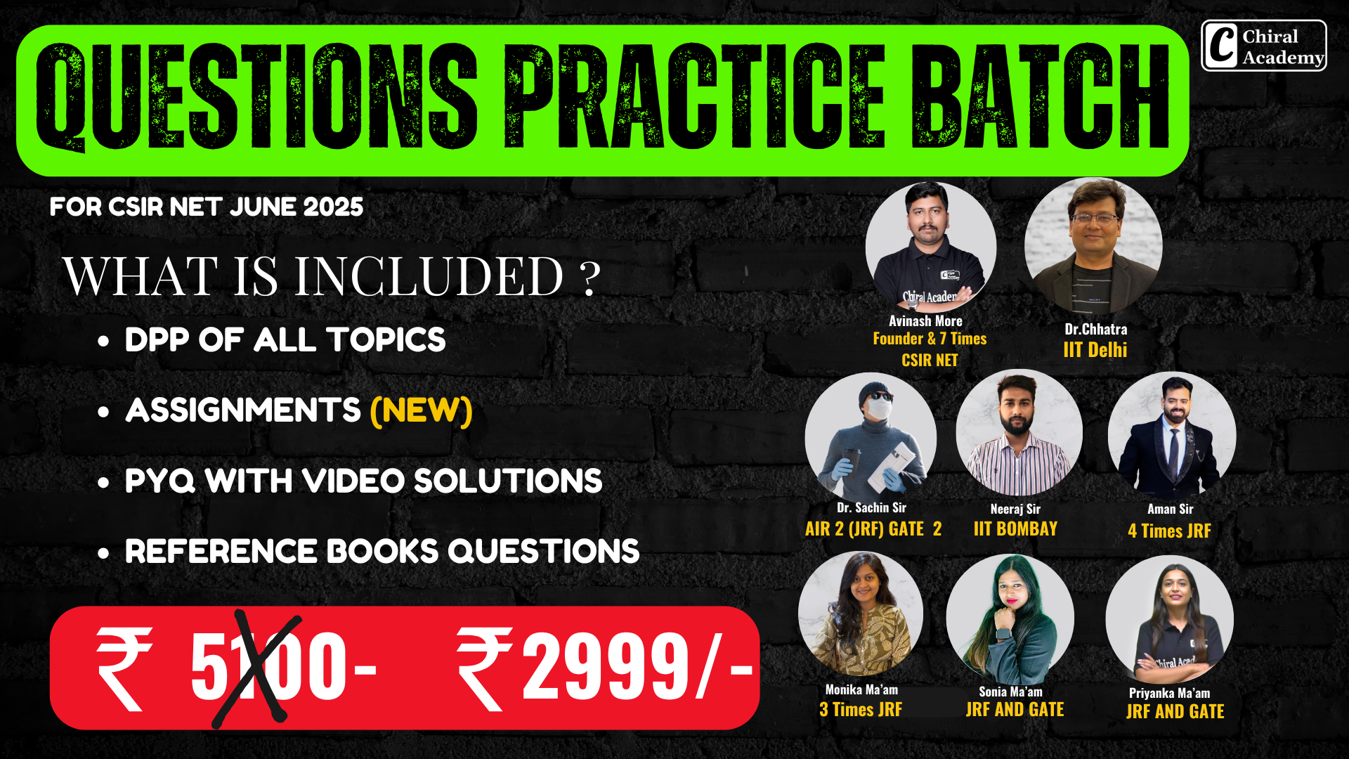 Questions Practice Batch for CSIR NET JUNE 2025