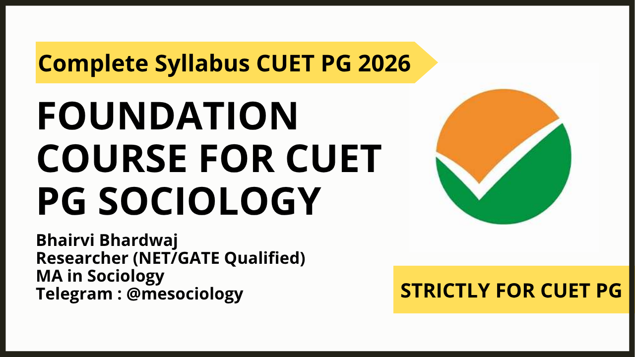 Foundation Course for CUET PG (Sociology) 2026