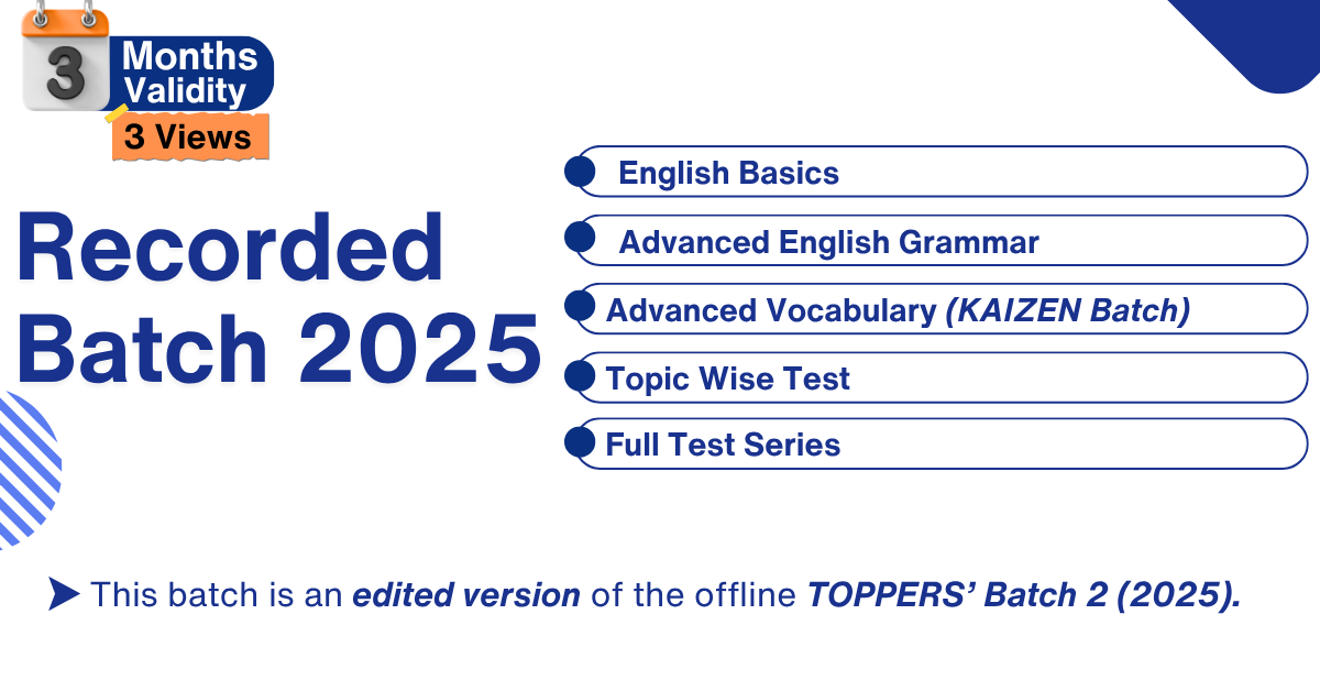 RECORDED BATCH 2025 (03 MONTHS)