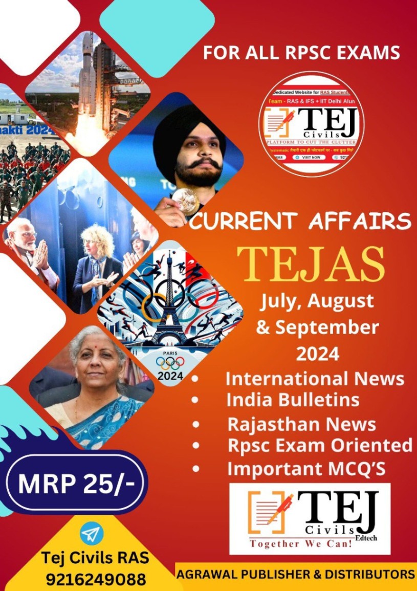 Eng - TEJAS: July -August-September Current Affairs