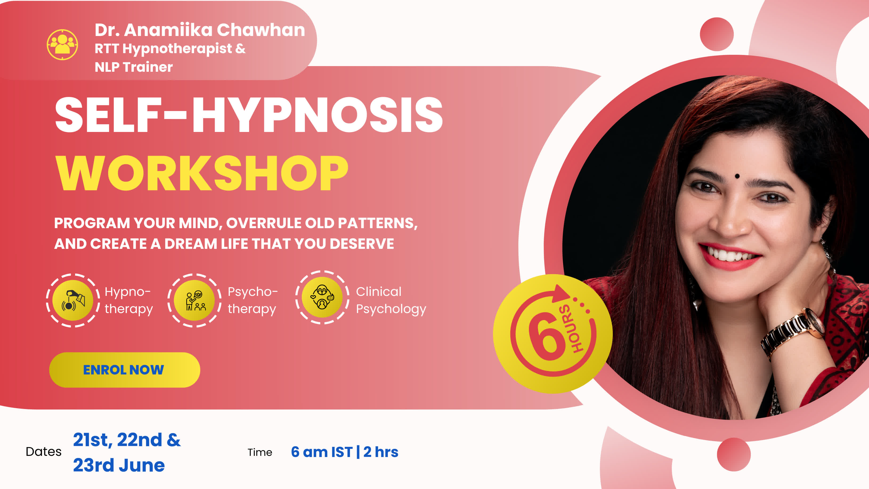 SELF-HYPNOSIS WORKSHOP with Dr. Anamika