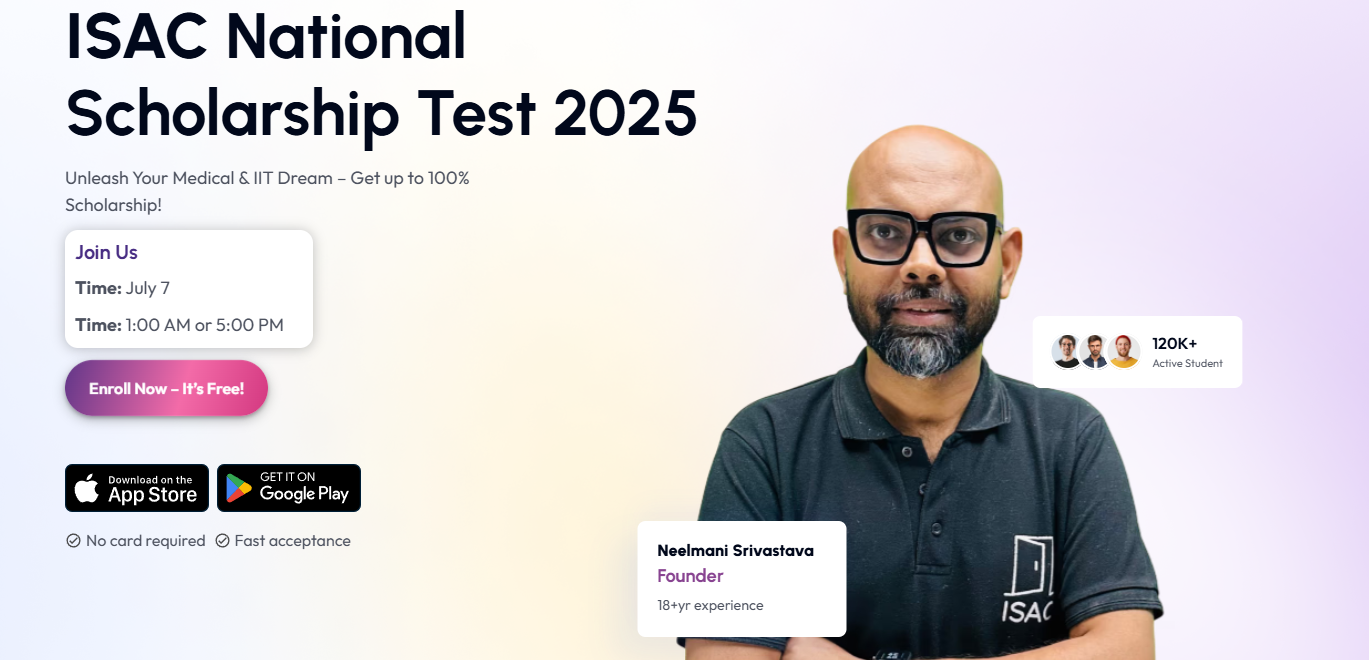 ISAC National Scholarship Test 2025 for JEE