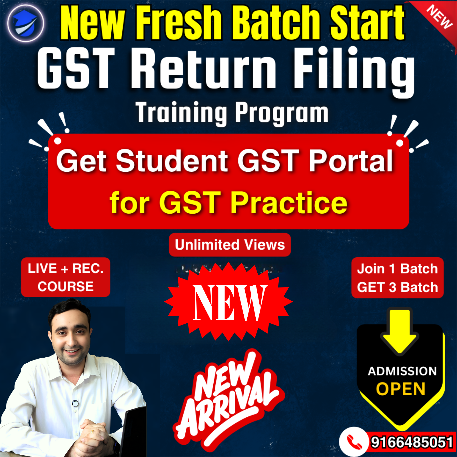 Live GST Professional Course with GST Portal.