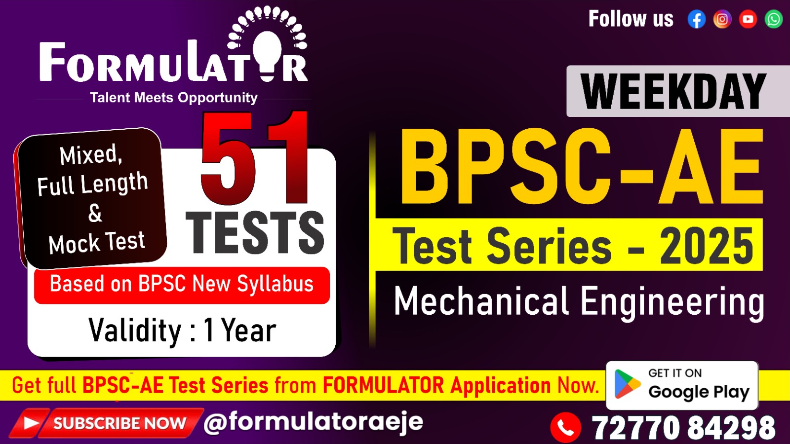 BPSC-AE Test Series 2025 (Mechanical)