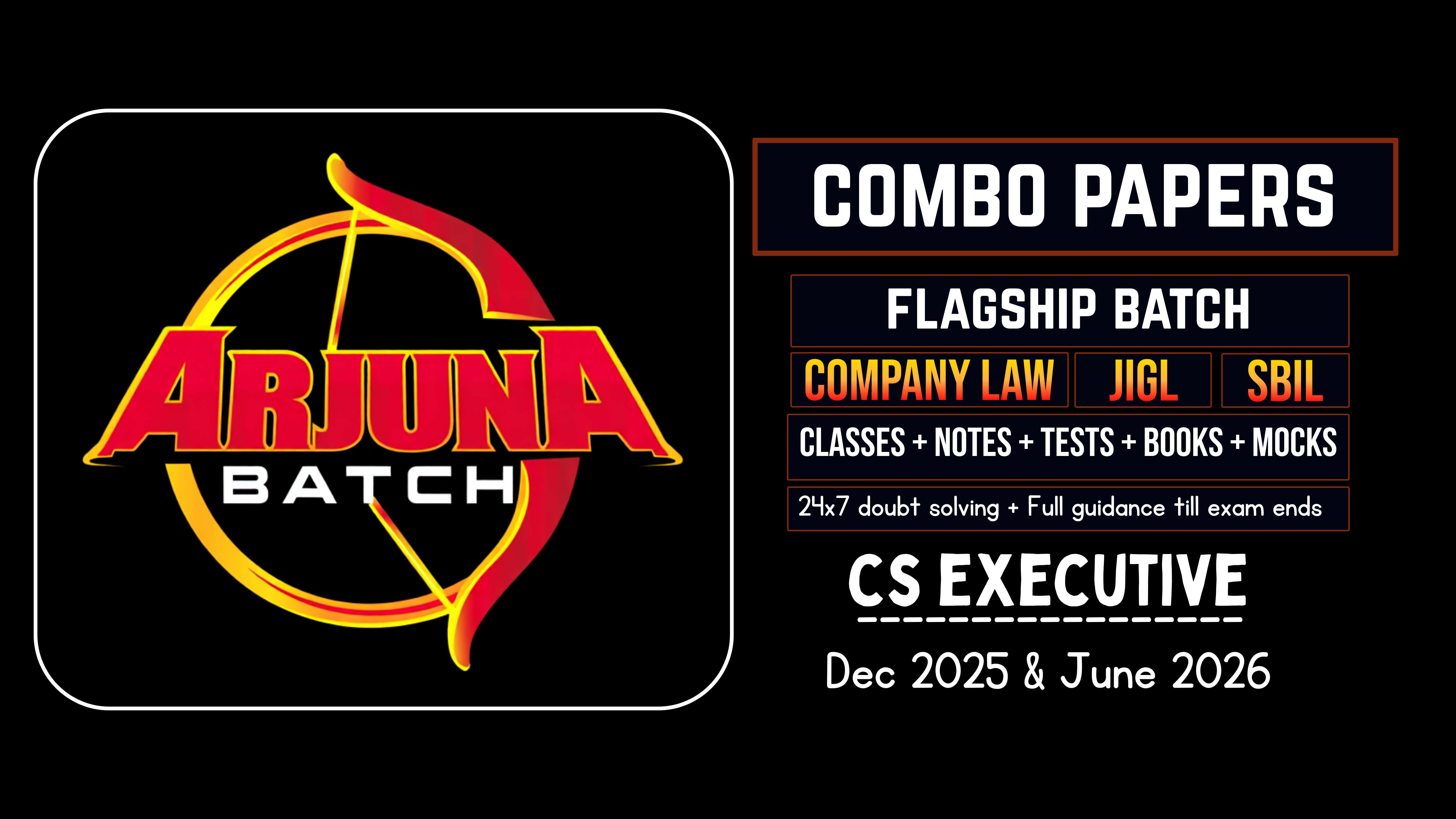 CL + SBIL + JIGL COMBO for Dec 2025 - JUNE 2026 | Arjuna Batch