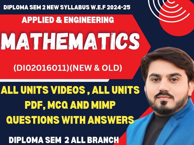 DIPLOMA SEM 2 MATHEMATICS (NEW & OLD ) MIMP EXAMPLES WITH ANSWER FOR ALL BRANCH