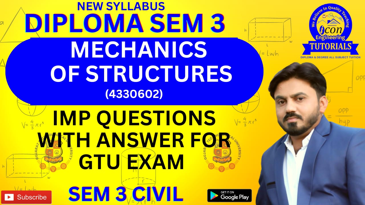 SEM 3 MECHANICS OF STRUCTURES (MOS )(4330602) SEM 3 CIVIL IMP FOR GTU
