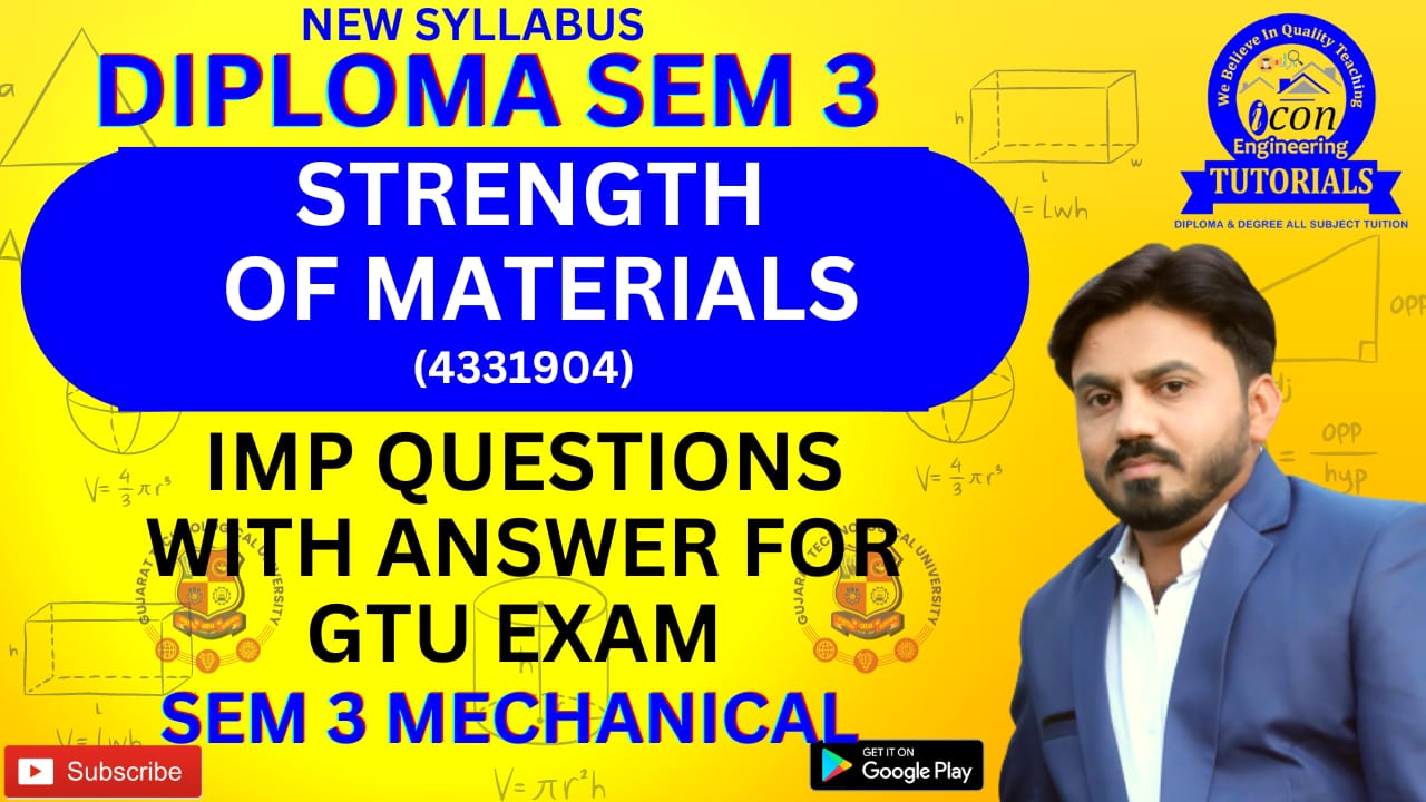 STRENGTH OF MATERIALS (SOM)(4331904) IMP FOR GTU SEM 3 MECHANICAL