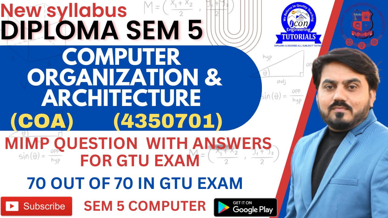 COMPUTER ORGANIZATION & ARCHITECTURE (COA) MIMP FOR GTU EXAM SEM 5 COMPUTER