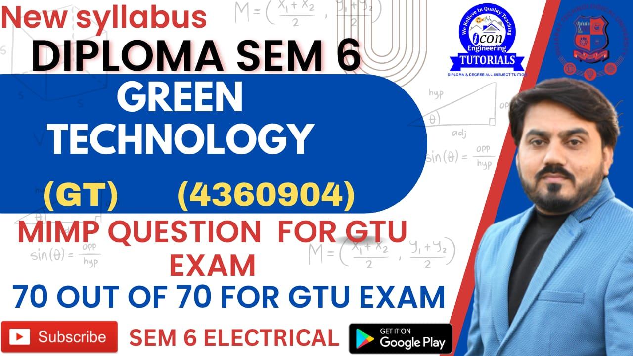 GREEN TECHNOLOGY (GT) (4360904) MIMP FOR DIPLOMA SEM 6 ELECTRICAL