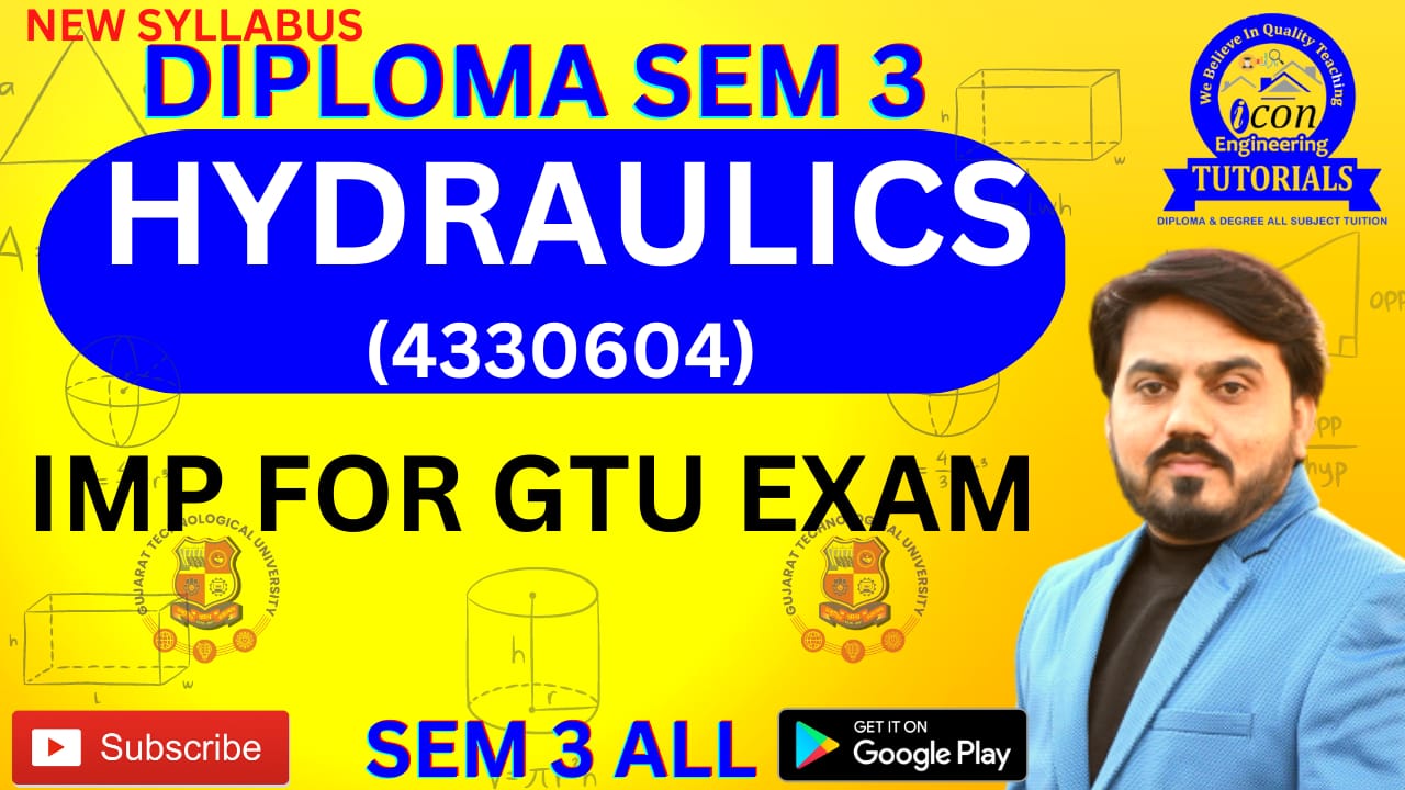 HYDRAULICS (4330604) MIMP STUDY MATRIALS FOR DIPLOMA SEM 3 CIVIL