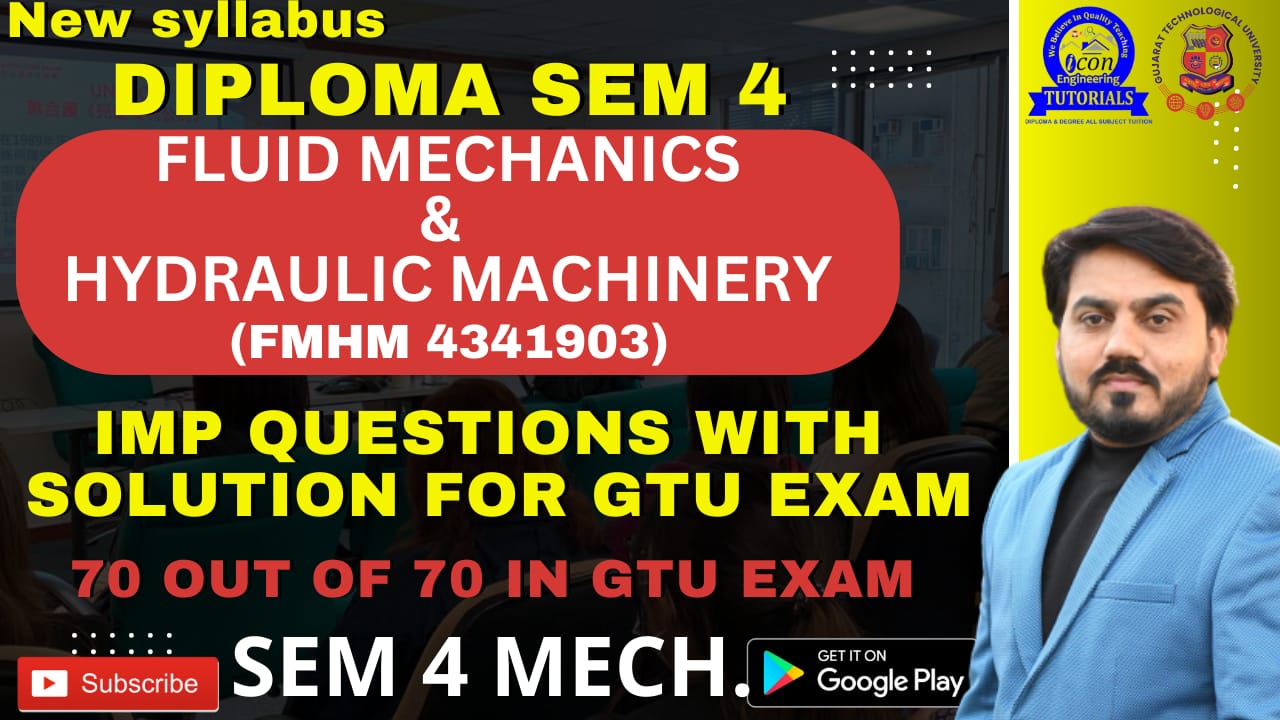 FLUID MECHANICS AND HYDRAULIC MACHINERY(FMHM) IMP QUESTION WITH ANSWER FOR DIPLOMA SEM 4 MECHANICAL