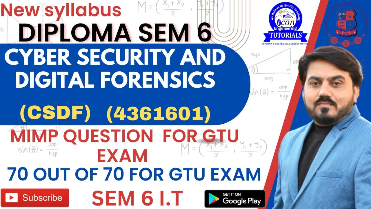 Cyber Security and Digital Forensics (4361601) MIMP FOR DIPLOMA SEM 6 IT