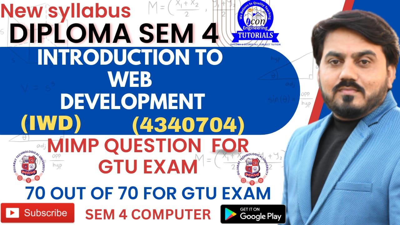 INTRODUCTION TO WEB DEVELOPMENT (IWD) MIMP QUESTION WITH ANSWER FOR GTU EXAM SEM 4 COMPUTER