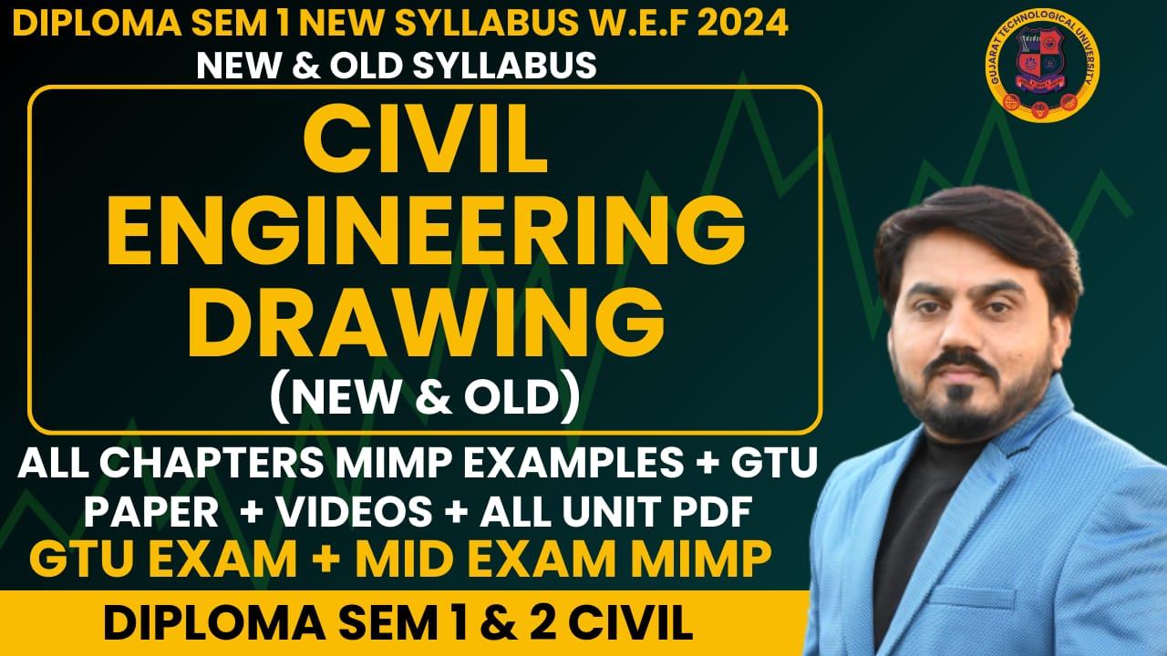 CIVIL ENGINEERING DRAWING (CED) MIMP QUESTION FOR GTU EXAM DIPLOMA SEM 1 AND SEM 2 CIVIL