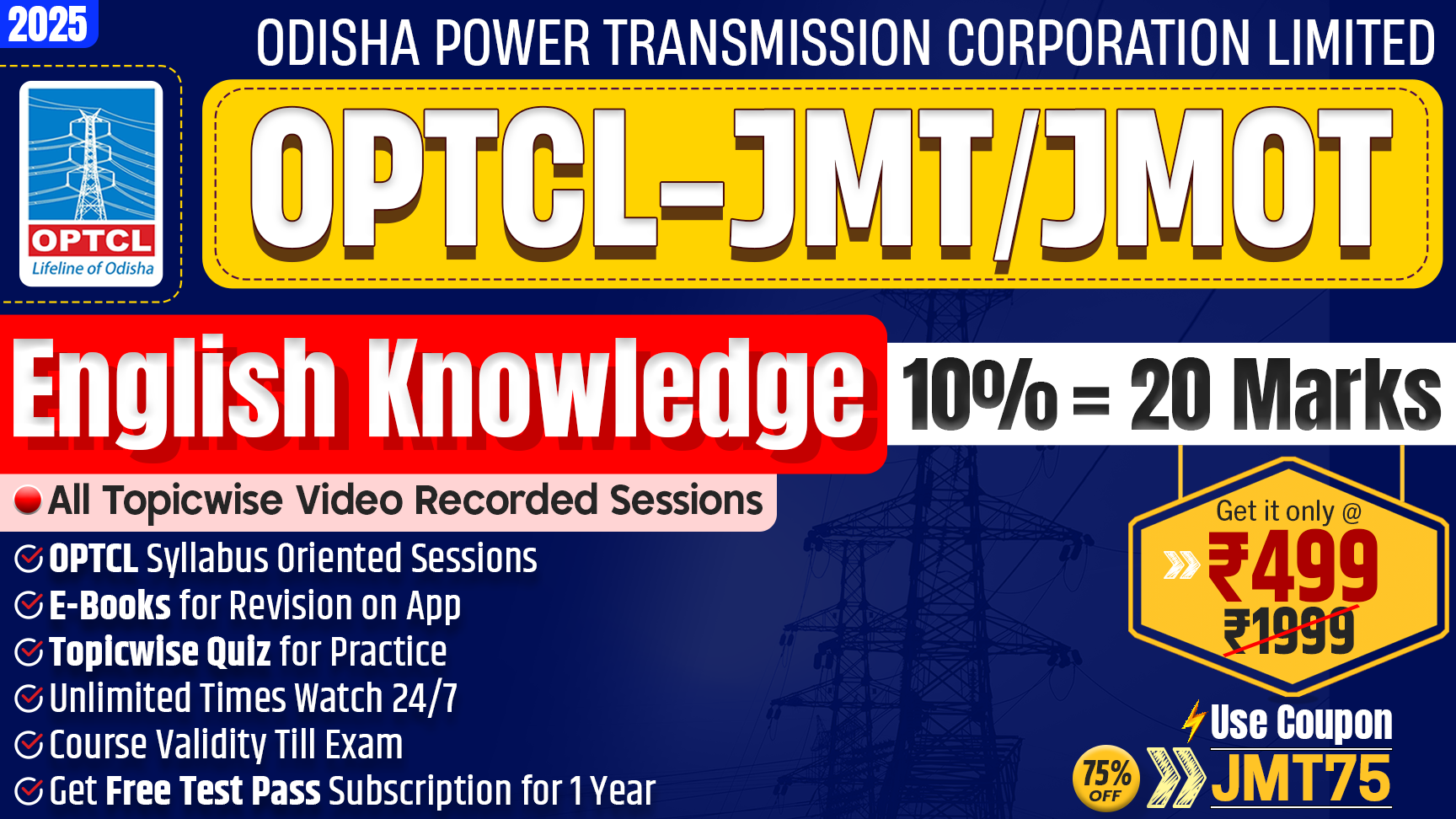 OPTCL JMT-JMOT English Knowledge Course 2025