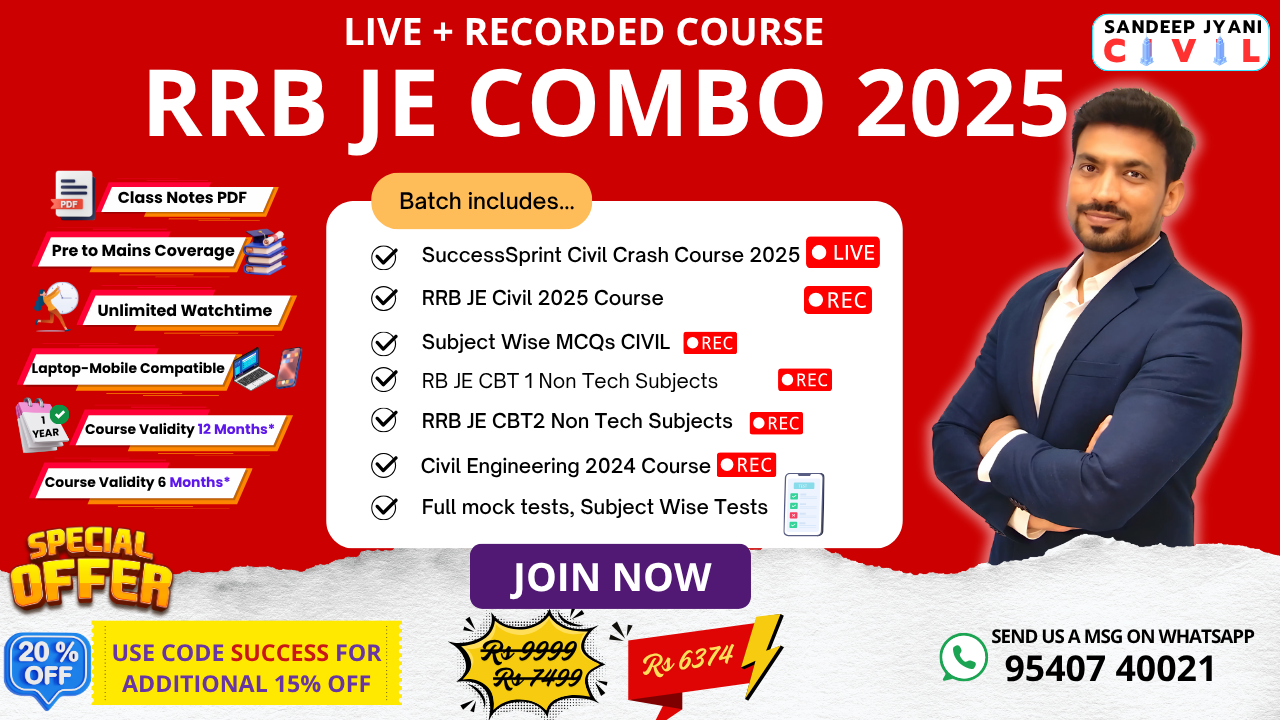 NEW COMBO Pack of RRB JE CBT1 + CBT2  BATCH