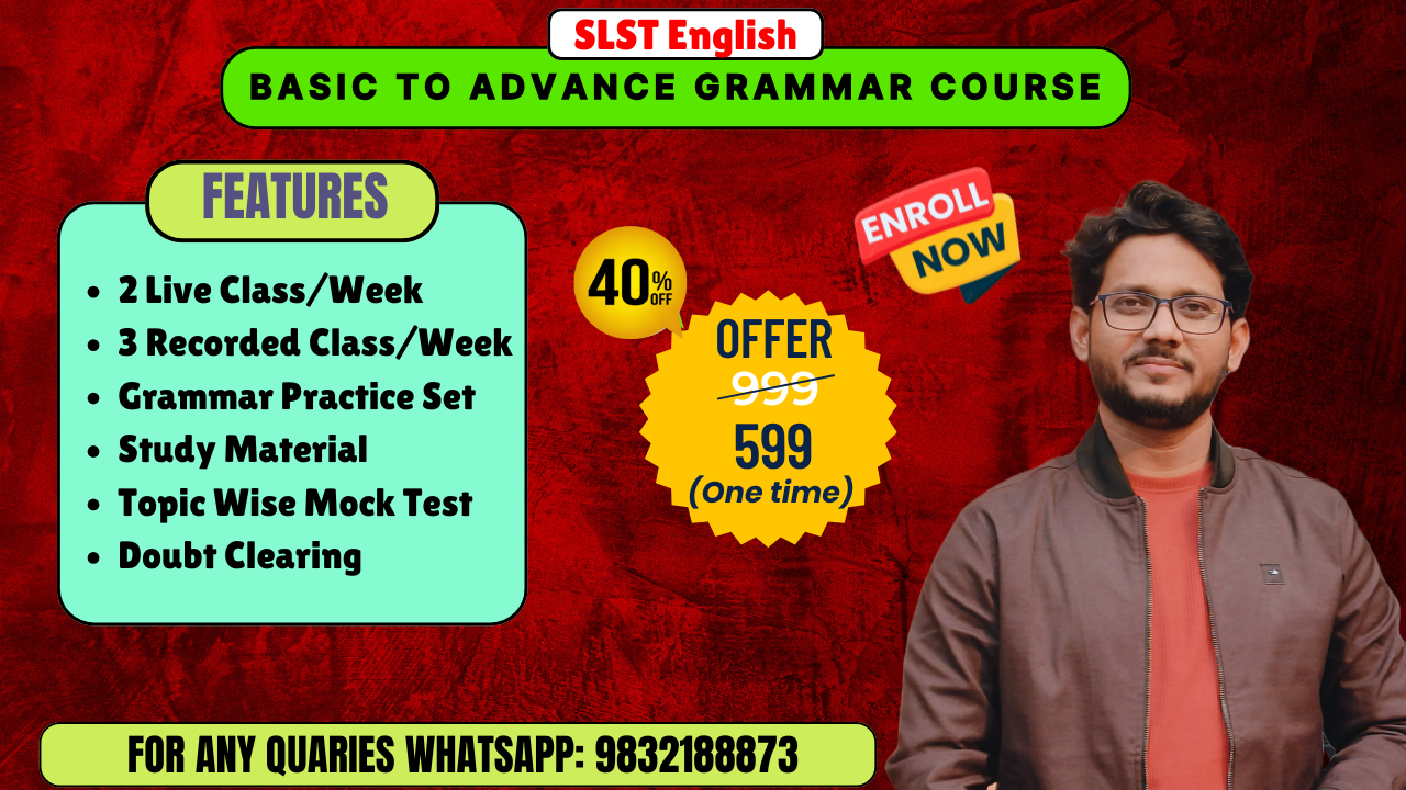SLST English Grammar BASIC TO ADVANCE  Course for 9-10