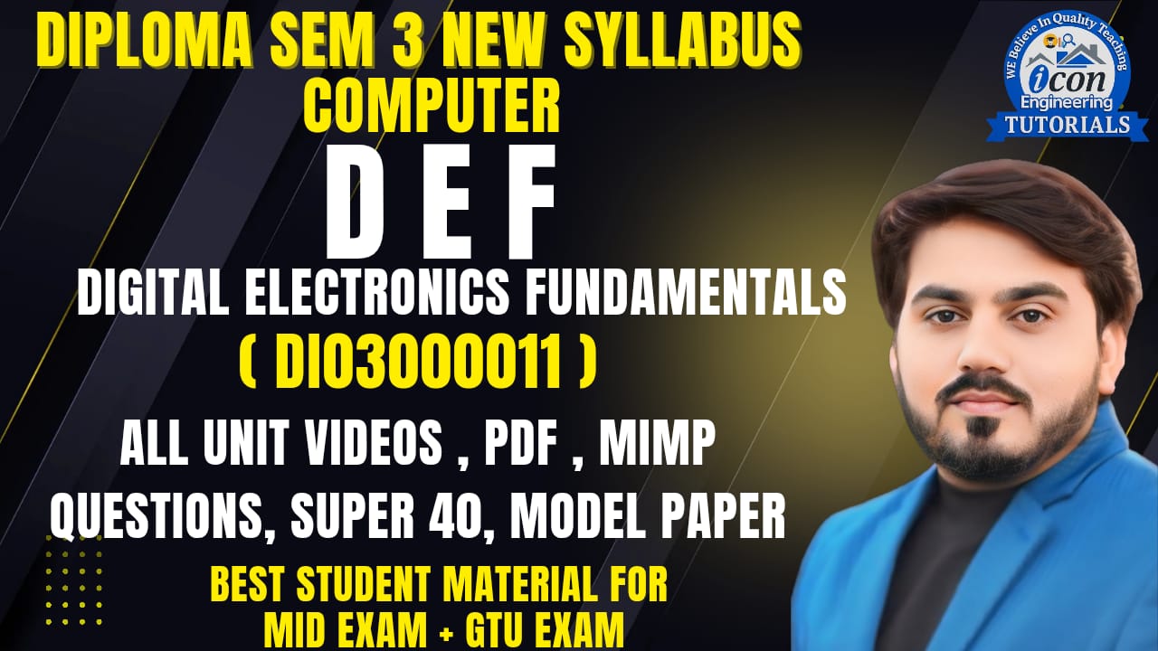 DIGITAL ELECTRONICS FUNDAMENTALS (DEF)  FOR SEM 3 COMPUTER