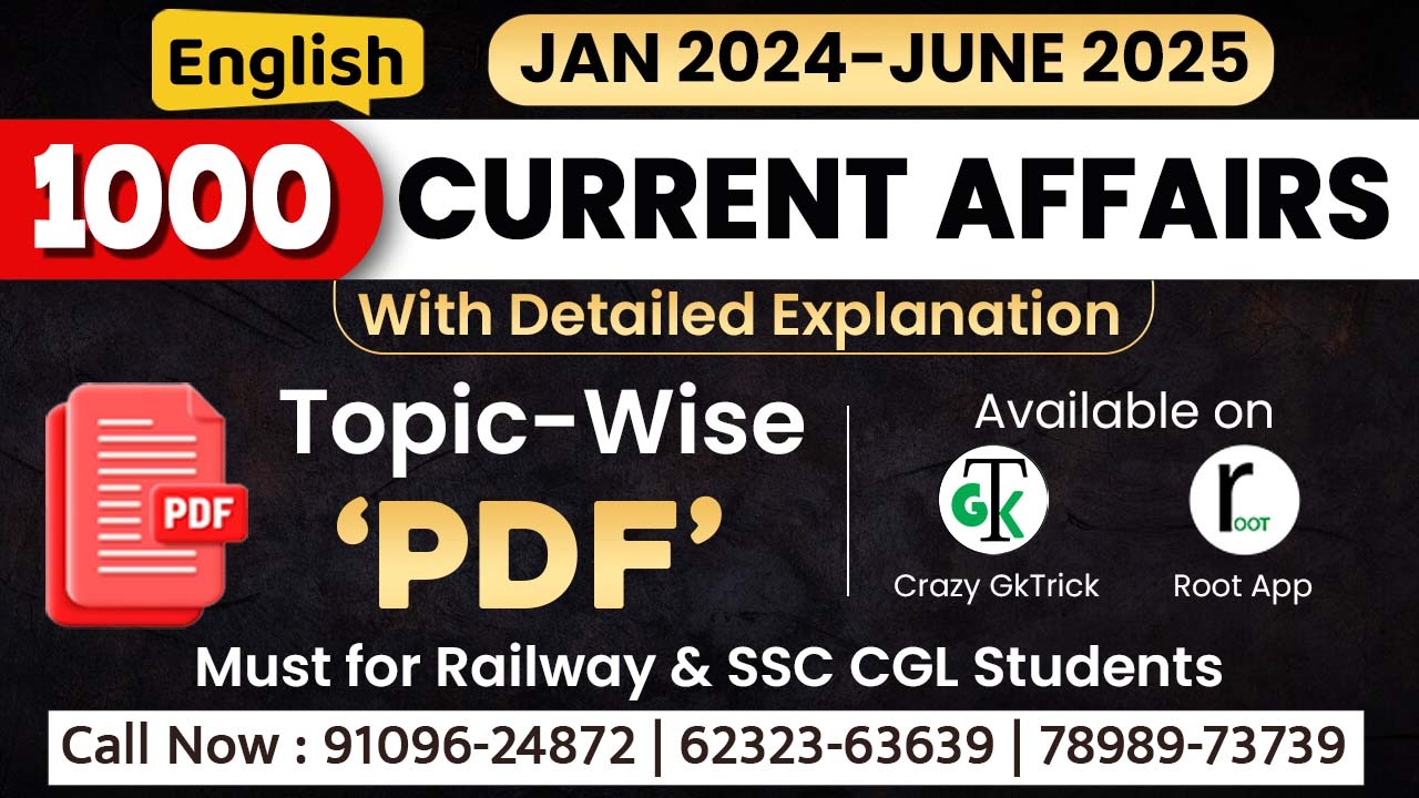 1000 Current Affairs 2024-2025 English