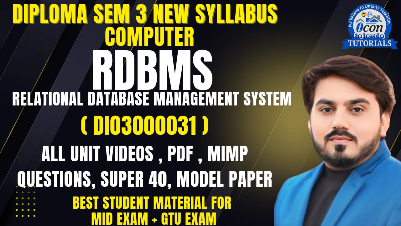 RELATION DATABASE MANAGEMENT SYSTEM (RDBMS) FOR SEM 3 COMPUTER 