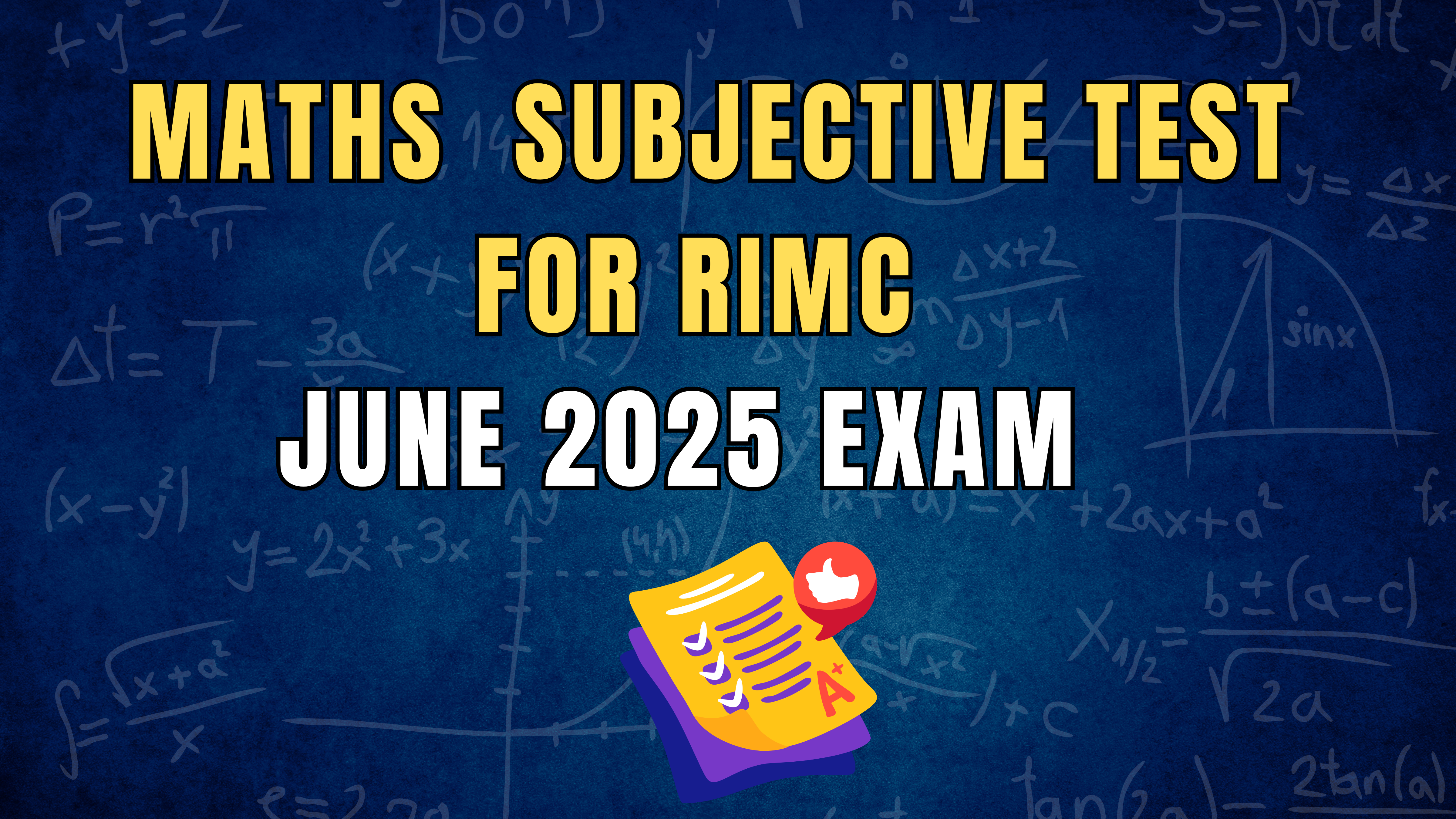 MATHS  SUBJECTIVE TEST FOR RIMC JUNE 2025 EXAM