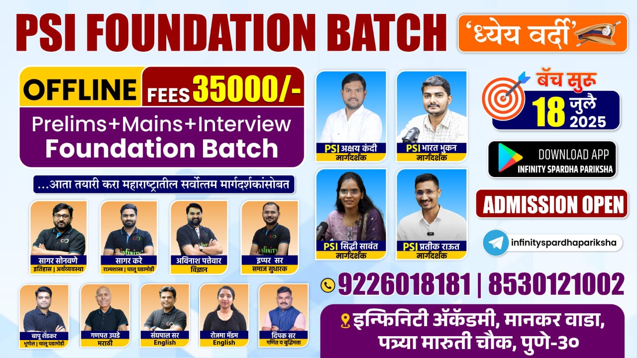 PSI FOUNDATION OFFLINE BATCH (2025-26) ध्येय वर्दी