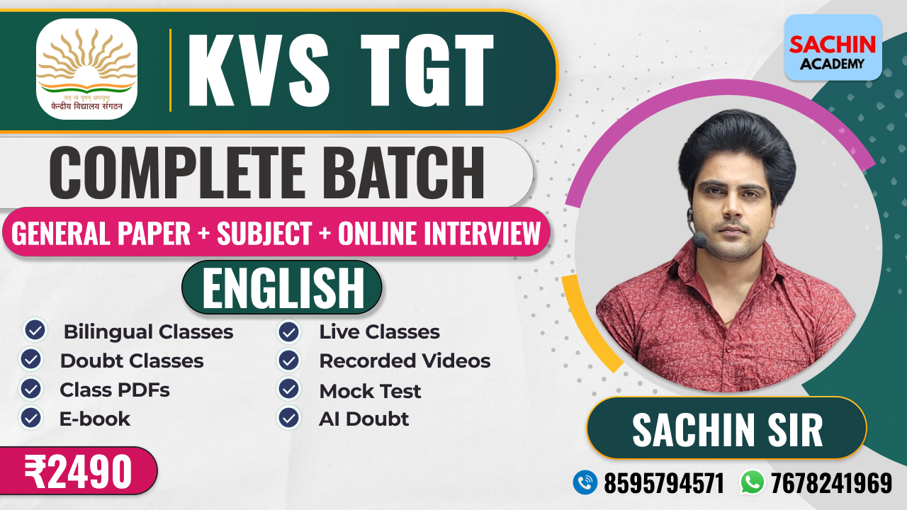 KVS TGT COMPLETE BATCH - ENGLISH (GENERAL PAPER + ONLINE INTERVIEW)