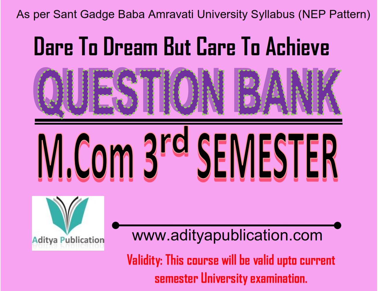 QUESTION BANK MCOM NEP SEM 3 QB