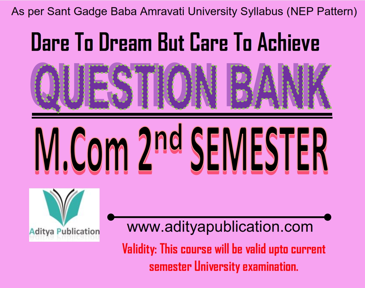 QUESTION BANK MCOM NEP SEM 2 QB