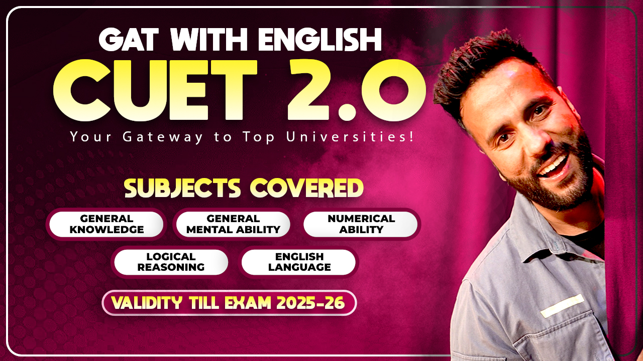 CUET 2.0 (General aptitude test with Language English) Live 2026