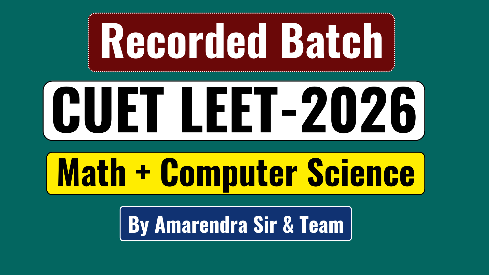 CUET LEET 2026 II Recorded Batch II B.Tech Lateral Entry Exam
