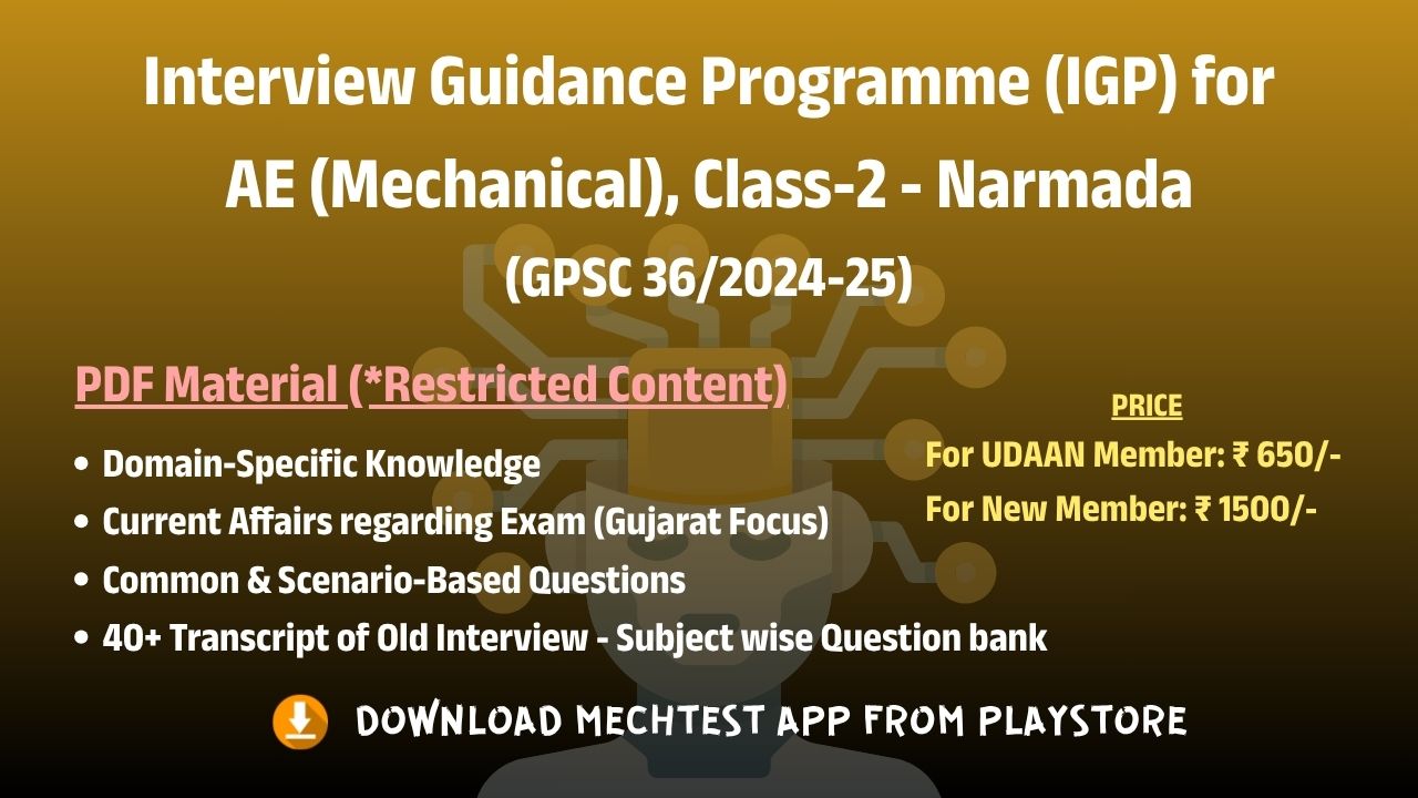 IGP for AE (ME), CL 2 - Narmada (GPSC 36/2024-25)
