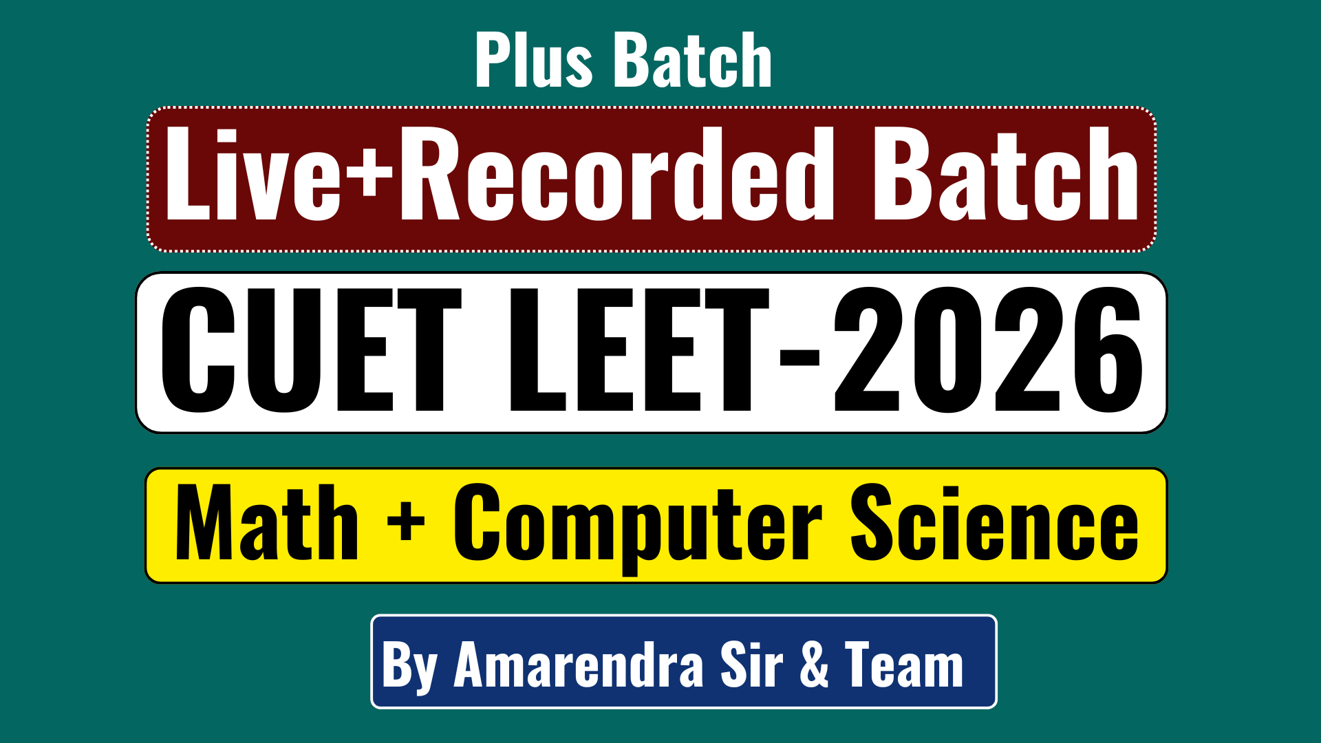 CUET LEET 2026 II Plus Batch II B.Tech Lateral Entry Exam