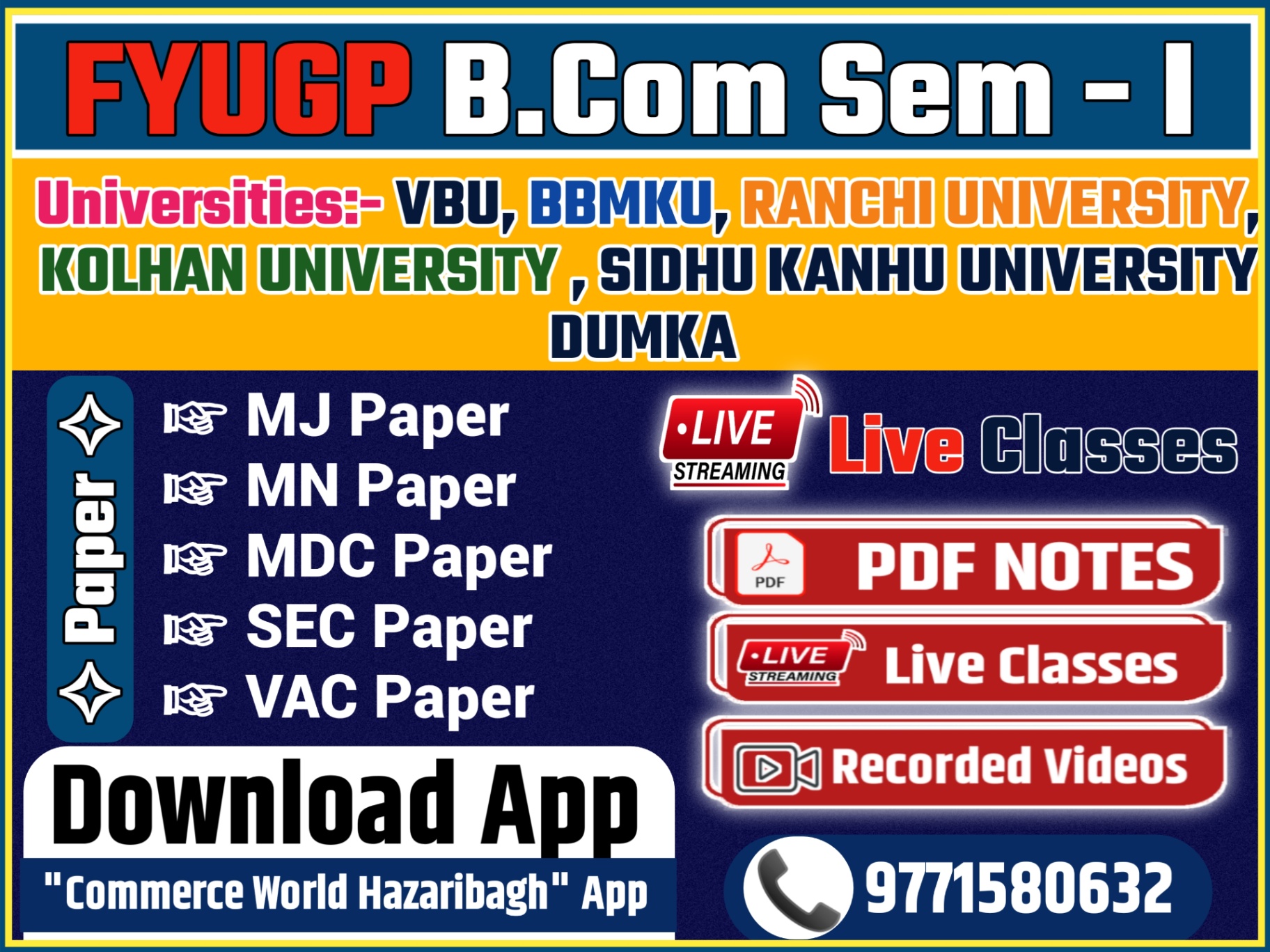 FYUGP B.COM SEM 1