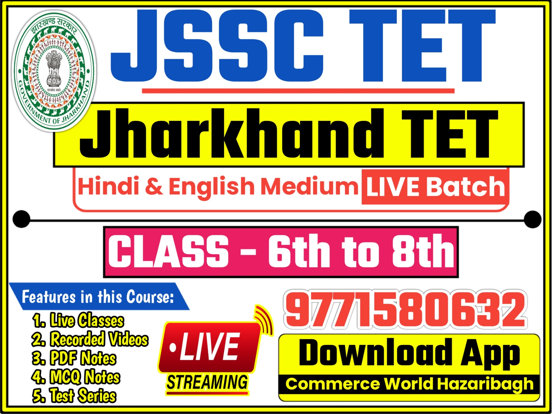 JSSC TET [ CLASS 6-8 ]