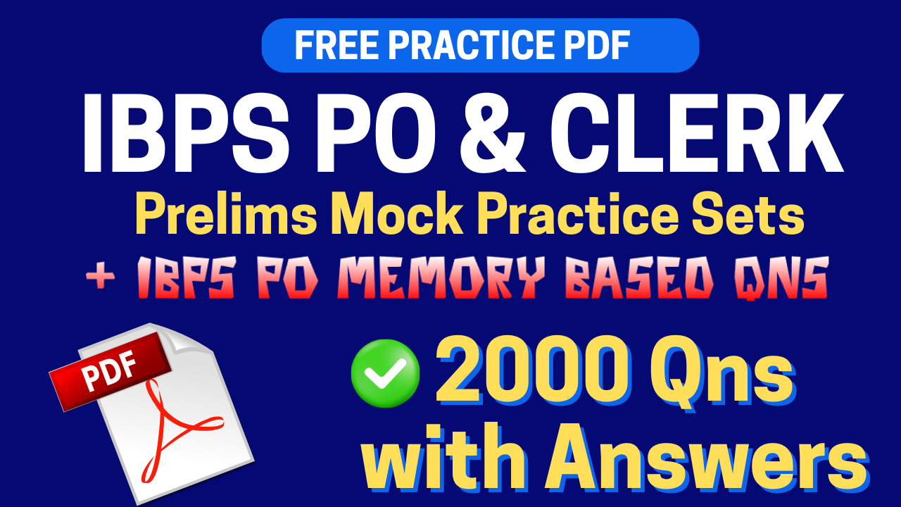 FREE IBPS PO & CLERK MOCK PDF's (2025- 26)